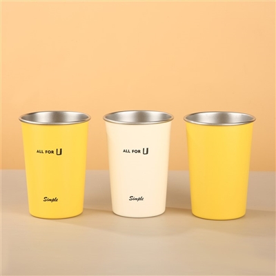 실용성 우선, 질 높은 생활: 304 스테인리스 스틸 싱글-레이어 워터컵 - 매일 수분 공급을 위한 신뢰할 수 있는 선택